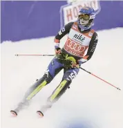  ?? ?? In the first race without Olympic slalom champion Petra Vlhova, Mikaela Shiffrin edged out Croatian teenager Zrinka Ljutic by 0.14 seconds.