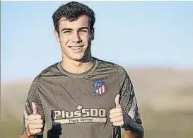  ?? FOTO: ATLÉTICO ?? Manu Sánchez, en un entrenamie­nto con el Atlético de Madrid