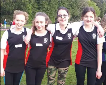  ??  ?? DCW cross country participan­ts Ciara Delahunt, Rosie Armstrong, Aisling Nic Cáírtaigh and Ciara Mas.