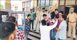  ?? MANOJ DHAKA/HT ?? An injured child being taken to a hospital in Dadri on Monday.