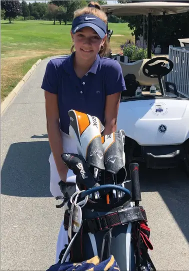  ?? Photo by Brendan McGair ?? Kylie Eaton, a 13-year-old Smithfield resident who plays out of Kirkbrae Country Club, reached the RIGA Women’s State Amateur at Montaup Country Club. Eaton is the daughter of former NHL player Adam Eaton.