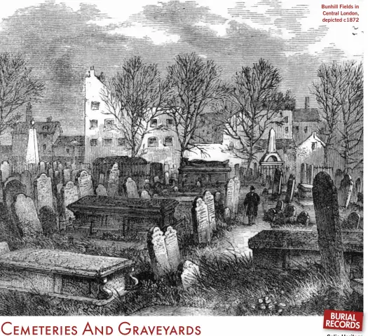  ?? ?? Bunhill Fields in Central London, depicted c1872