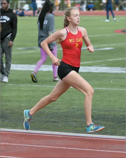  ?? PHOTO PROVIDED ?? West Chester East’s Allyson Clarke runs all alone during a race last season.