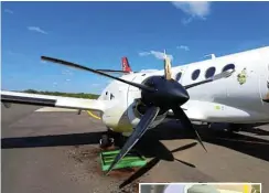  ?? Picture: Civil Aviation Authority ?? The damaged propeller on the Airlink Jetstream 41 that hit a kori bustard after landing at Venetia diamond mine in Limpopo early last month.