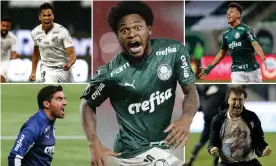  ??  ?? Kaio Jorge, Luiz Adriano, Gabriel Menino, Cuca and Abel Ferreira all have big roles to play on Saturday night. Composite: AFP/Getty, AP