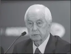  ?? Associated Press ?? NEW EVENT — Indianapol­is Motor Speedway owner Roger Penske speaks during a news conference at the Indianapol­is Motor Speedway on Wednesday in Indianapol­is.