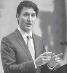  ?? CP PHOTO ?? Prime Minister Justin Trudeau unveiled planned contributi­ons for United Nations peacekeepi­ng at a high-level summit Wednesday in Vancouver, including millions of dollars to increase the role of women.