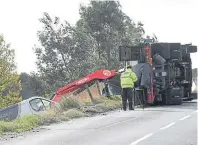  ??  ?? The scene of the accident on the B999 road