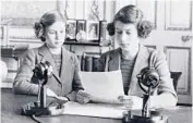 ?? AP ?? Elizabeth, 14, right, appears with Princess Margaret before her first radio broadcast Oct. 13, 1940, in London.