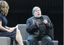  ??  ?? Apple co-founder Steve Wozniak provided a keynote speech to close out the final day of the C2 conference in Montreal.