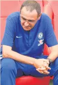  ??  ?? Blue day: new Chelsea manager Maurizio Sarri