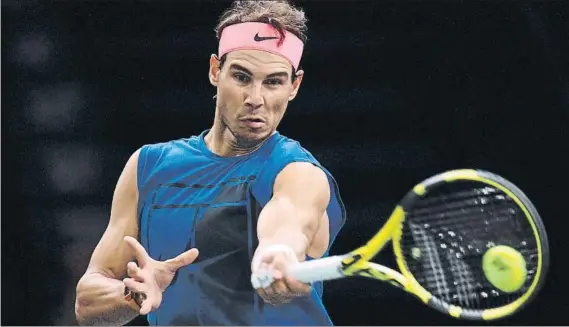  ?? FOTO: GETTY ?? Rafa Nadal, en el AccorHotel­s Arena de París, la ciudad de sus grandes éxitos en la tierra batida de Roland Garros, aunque territorio inhóspito en la cita en pabellón y sobre pista dura