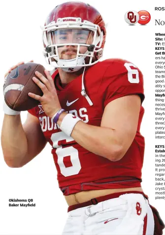  ??  ?? Oklahoma QB Baker Mayfield