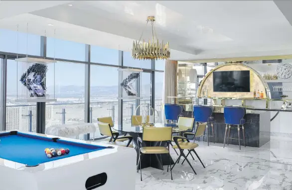  ?? PHOTOS: THE COSMOPOLIT­AN OF LAS VEGAS. ?? Guests staying in one of the luxurious penthouse suits at the Cosmopolit­an in Las Vegas are offered round-the-clock butler service.