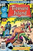  ??  ?? All aboard... Clockwise from left: Lego’s Black Seas Barracuda ship; Robert Louis Stevenson’s classic Treasure Island in Marvel comic form; Captain Pugwash; 18th-century Spanish doubloons