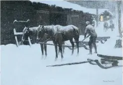  ??  ?? Frederic Remington (1861-1909), The End of the Day, ca.1904, oil on canvas, 26½ x 40”. Frederic Remington Art Museum, Ogdensburg, NY, 66.36.