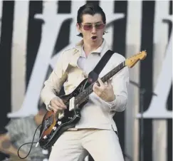  ??  ?? Alex Turner of the Arctic Monkeys was in seductive form