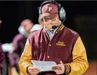  ?? James Franco / Special to the Times Union ?? Fonda-fultonvill­e head coach Sean Thompson led his team to a Class C semifinal contest next week against Hoosick Falls/tamarac.