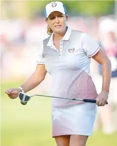  ??  ?? Cristie Kerr of Team USA reacts to a shot during the second day afternoon fourball matches of The Solheim Cup at Des Moines Golf and Country Club on August 19, 2017 in West Des Moines, Iowa. - AFP photo