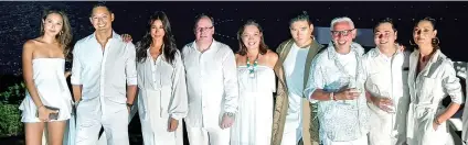  ?? SUMMER SOUL. At the Azure Beach of Crimson Resort and Spa during the benefit dinner party for the Marine Reserve project of the resort (Adopt a Clam) hosted by Crimson and Metro Society magazine, from left, Maggie Wilson, Marc Nelson, Tricia Centenera, re ??