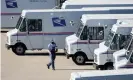  ?? ?? The US postal service has outlined plans to spend $111.3bn on as many as 165,000 new delivery trucks. Photograph: Michael Reynolds/EPA