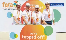  ??  ?? Present during the topping ceremony were: (Left to Right) Martin H. Caudal, Project Group Head, Leisure South, Filinvest Land, Inc.; Norman Agleron, Principal, Hirsch Bedner Associates; Francis V. Ceballos, Senior Vice President, North-East Cluster,...