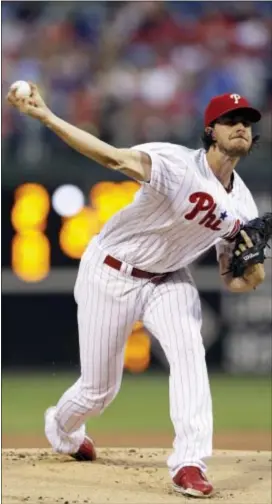  ?? MATT SLOCUM — THE ASSOCIATED PRESS ?? At the end of this historical­ly terrible Phillies campaign, the club’s management is sure to focus season eulogies around the progress of Aaron Nola, who has emerged as a true National League ace.