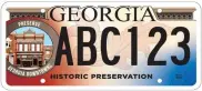  ?? Contribute­d ?? The new historic preservati­on license plate costs $45, of which $20 goes to the Historic Preservati­on Division, $5 is slated for Georgia’s general fund, and the remaining $20 is the standard license plate fee.