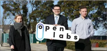  ??  ?? Dr Pearl O’Rourke (DIT), Dr Paul Maguire (DIT Hothouse) and Dr Brian Vaughan (DIT) at the launch of the Open Labs by DIT Hothouse.