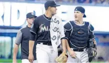  ?? LYNNE SLADKY/AP ?? Marlins catcher J.T. Realmuto, an All-Star this season, slugged 21 home runs and 30 doubles and had 74 RBIs in 125 games.