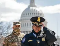  ?? Drew Angerer / Getty Images ?? Acting Capitol Police Chief Yogananda Pittman addresses a news conference about the deadly incident on Friday.