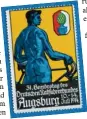  ??  ?? Werbung fürs Rad: Der durchtrain­ierte Radler stand für den Rad Bun destag im Jahr 1914. Opel warb mit einer Radlerin für seine Drahtesel.