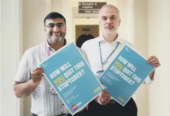  ??  ?? South Tyneside NHS Foundation Trust medical director Dr Shaz Wahid, left, and City Hospitals Sunderland NHS Foundation Trust acting medical director Dr Paul McAndrew.