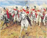  ??  ?? Lady Butler’s depiction of the Scots Greys’ famous charge at Waterloo.