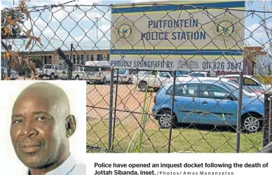  ?? /Photos/ Amos Mananyetso ?? Police have opened an inquest docket following the death of Jottah Sibanda, inset.