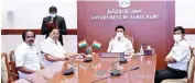  ?? ?? Chief Minister MK Stalin, Ministers Duraimurug­an and Mano Thangaraj and Chief Secretary V Iraianbu at the launch of the CM Dashboard at the Secretaria­t on Thursday
