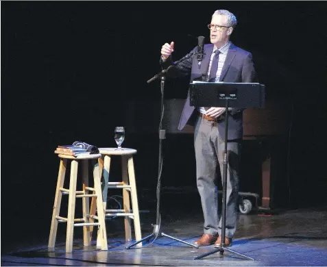  ?? TYLER BROWNBRIDG­E ?? Canadian storytelle­r and noted humorist Stuart McLean had been diagnosed with melanoma when he performed his final Vinyl Cafe touring show on Nov. 22, 2015 in Thunder Bay. The performanc­e, recorded at the last minute, will air three times on CBC Radio One this month.