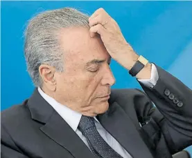  ?? AFP ?? Cuestiones. El presidente Temer. Los acusados son de su partido.