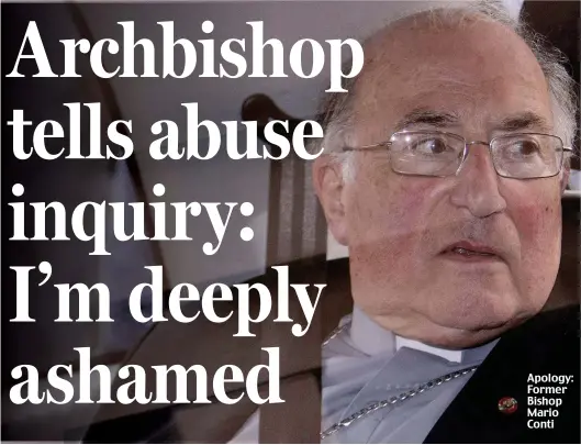  ??  ?? Apology: Former Bishop Mario Conti