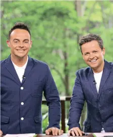  ??  ?? Up for the challenge Ant and Dec present.