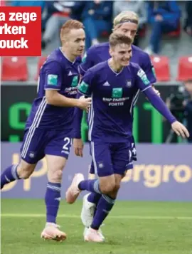  ?? FOTO BELGA ?? Bilzenaar Gerkens maakte de tweede goal voor Anderlecht.