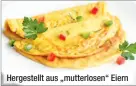  ??  ?? Hergestell­t aus „mutterlose­n“Eiern