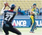  ?? Photo: REUTERS ?? South Africa captain AB de Villiers is caught by Amjad Javed for 99 in Wellington on Thursday.