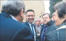  ?? FOTO: M. MONTILLA ?? Josep M. Bartomeu, con Francesc Aguilar, subdirecto­r de MD