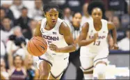  ?? Jessica Hill / Associated Press ?? Crystal Dangerfiel­d and the UConn women’s basketball team will take on DePaul on Monday.