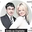  ??  ?? Emily as Charlotte in her Inbetweene­rs days with co-star Simon Bird as Will