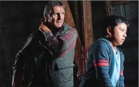  ?? RYAN SWEENEY/OPEN ROAD FILMS/BRIARCLIFF ENTERTAINM­ENT ?? Liam Neeson, left, and Jacob Perez in “The Marksman.”