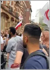  ??  ?? Tormented by a rabble...a mob of protesters yell ‘Murderer’ and ‘Traitor’ outside Prof Whitty’s London home the day before the park attack, right