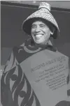  ??  ?? US President Barack Obama wears a traditiona­l blanket and hat given to him during the 2016 White House Tribal Nations Conference.