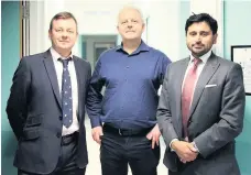  ??  ?? From left, Professor Mark Beresford, Consultant Clinical Oncologist, with Jon Mcfarlane and Jaspal Phull, Consultant Urological Surgeons from the Bath Prostate Centre